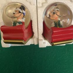 Lot Of 2–2003 Mickey Mouse Mini Snow Globes Jc Penny Collectibles 2 1/2”