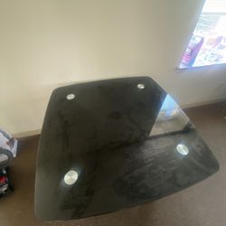 Modern Glass Kitchen/Dining Table – Black Legs