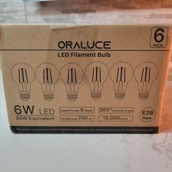 LED Filament bulb 60W, 6pack new 