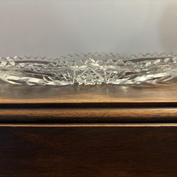 AMERICAN BRILLIANT PERIOD CUT GLASS OVAL CELERY DISH