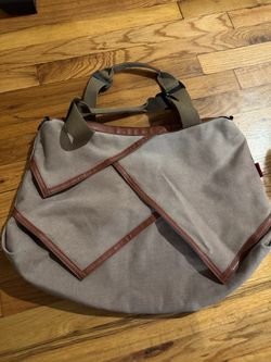Canvas and Leather Trim large purse