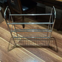Silver Metal Lightweight Shoe Rack - Brand New - Holds At Least 24 Pairs