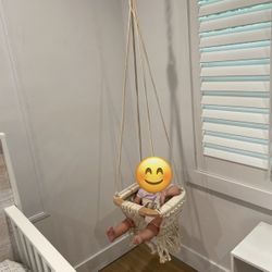 Beautiful Handmade Crochet Baby Swing / Hanging Seat – Boho Nursery Decor