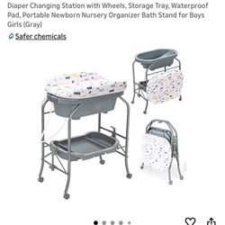 Baby Bath And Changing Table On Wheels 
