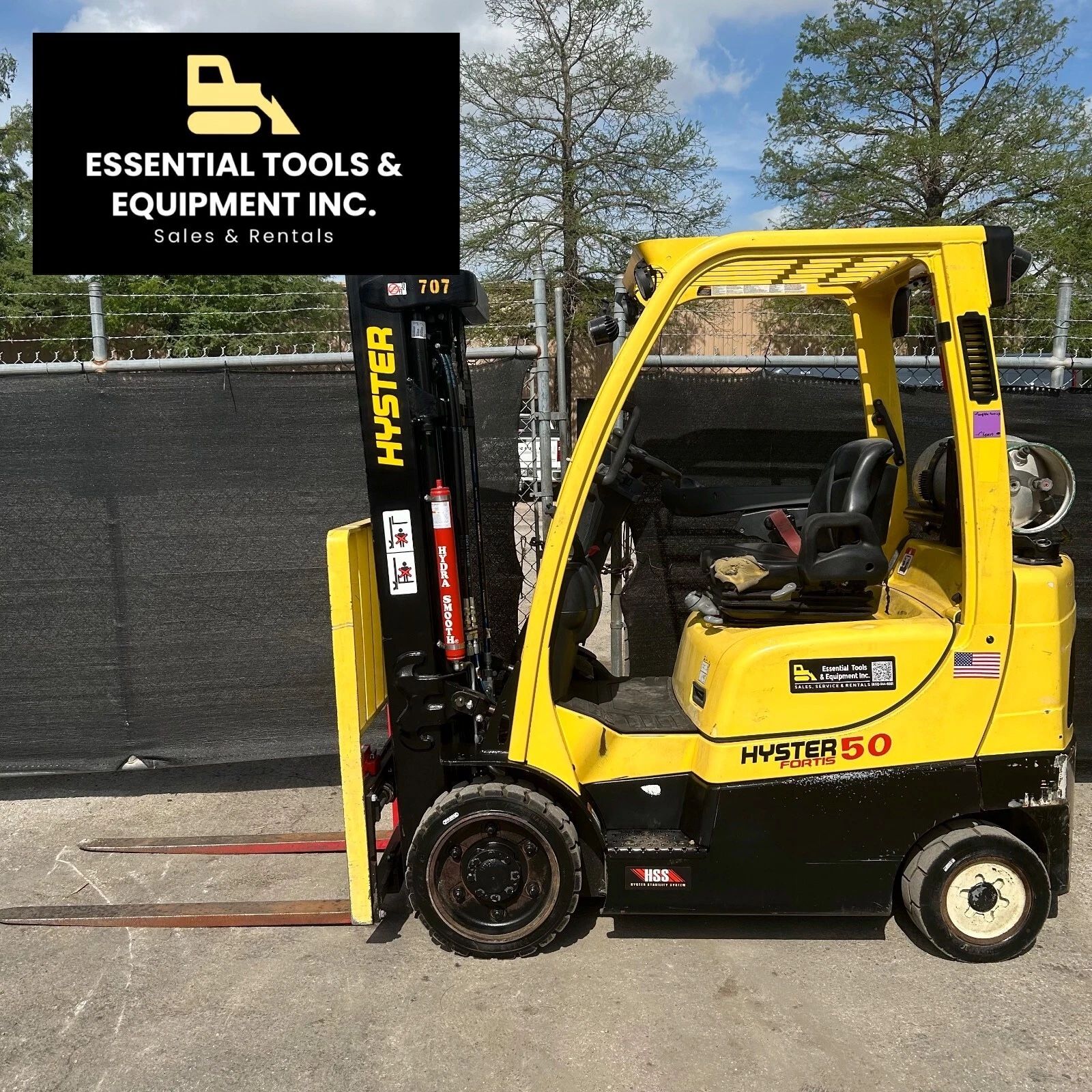 2007 Hyster S50FT 5,000lb 3-Stage Mast LPG Propane Forklift Cushion - 6173 Hours
