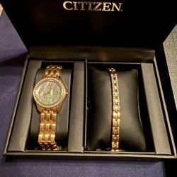 Citizen Woman's Watch With Bracelet Set