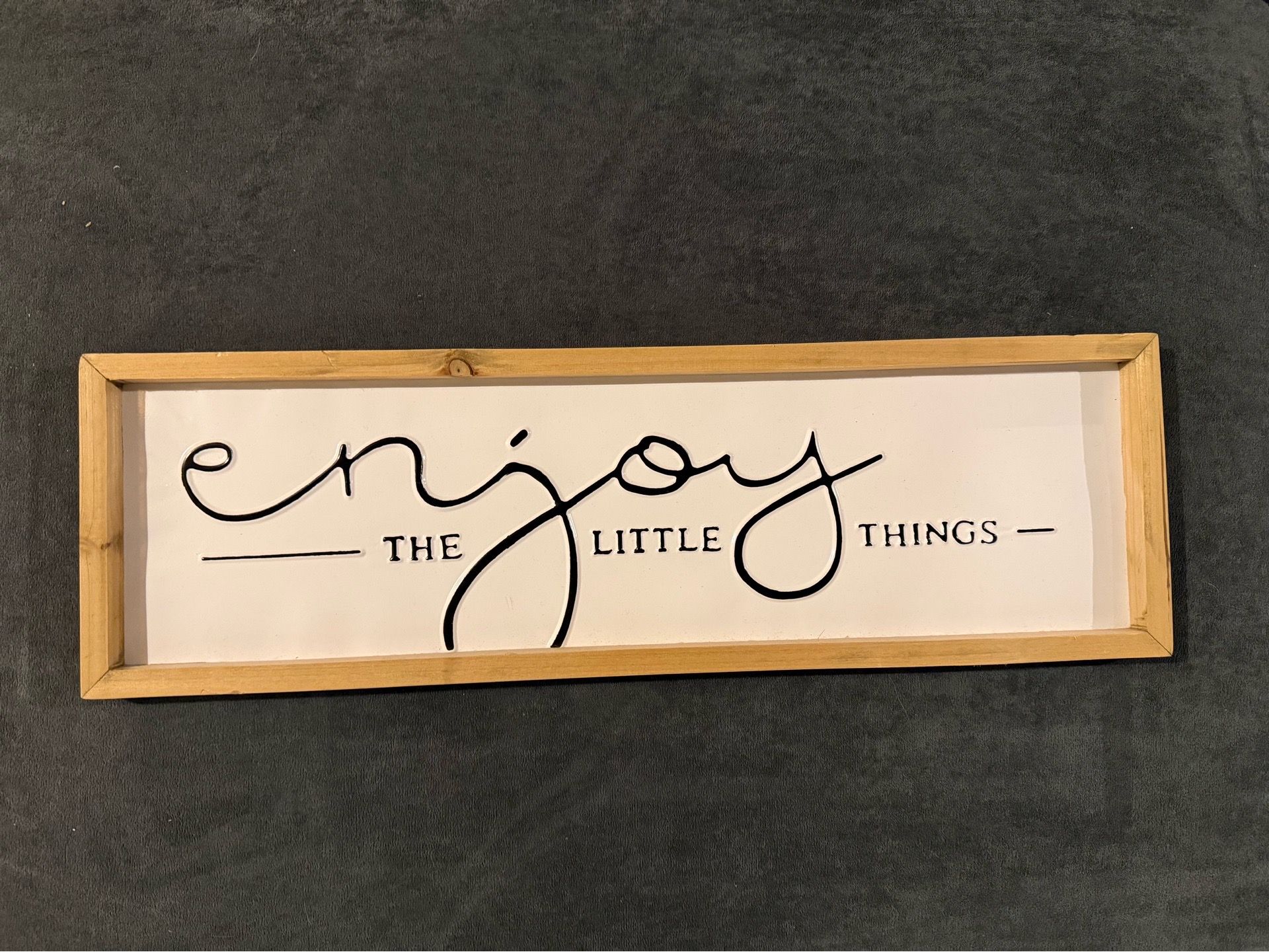 Enjoy the Little Things” Framed Wall Sign – Farmhouse Inspirational Décor