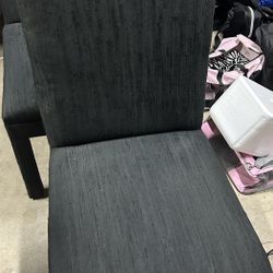 6 Black Upholstered Dining Room Chairs