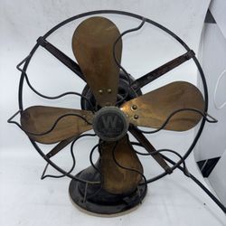 Antique Westinghouse Electric Fan Brass 4 Blades 162628G WORKS