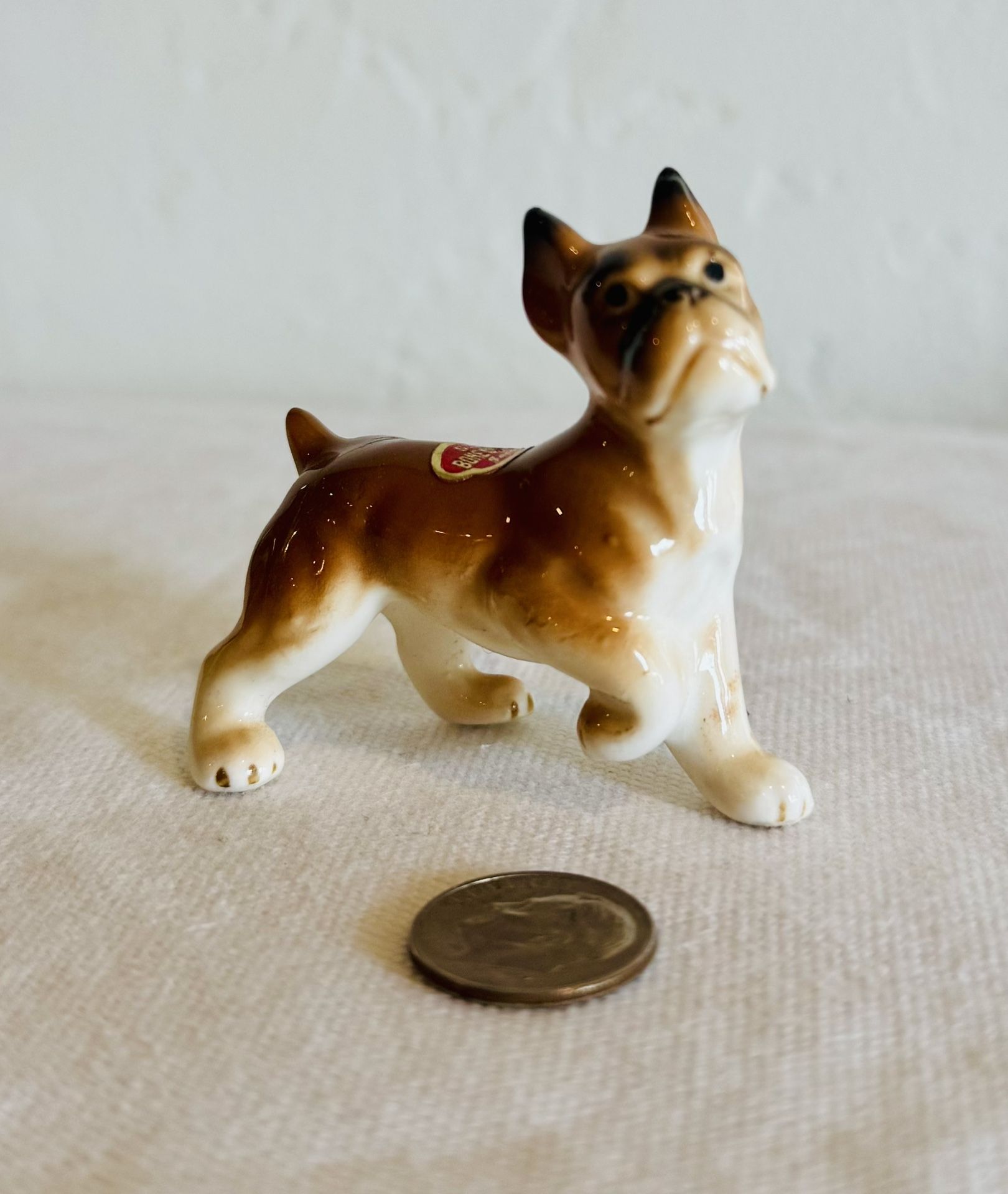 Vintage bone china bull dog miniature figurine