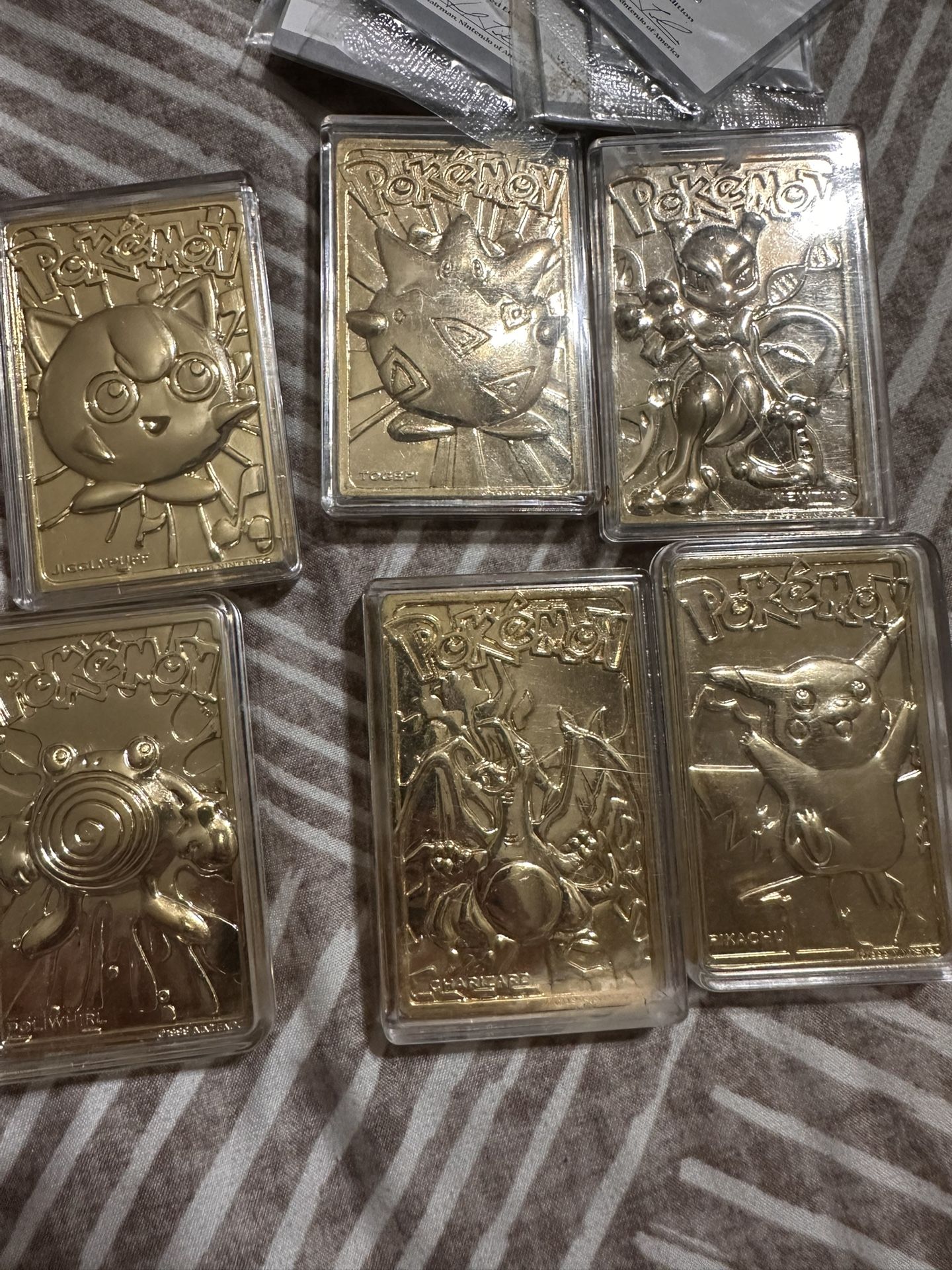 1999 Pokemon Burger King 6 GOLD CARD Set in Holders