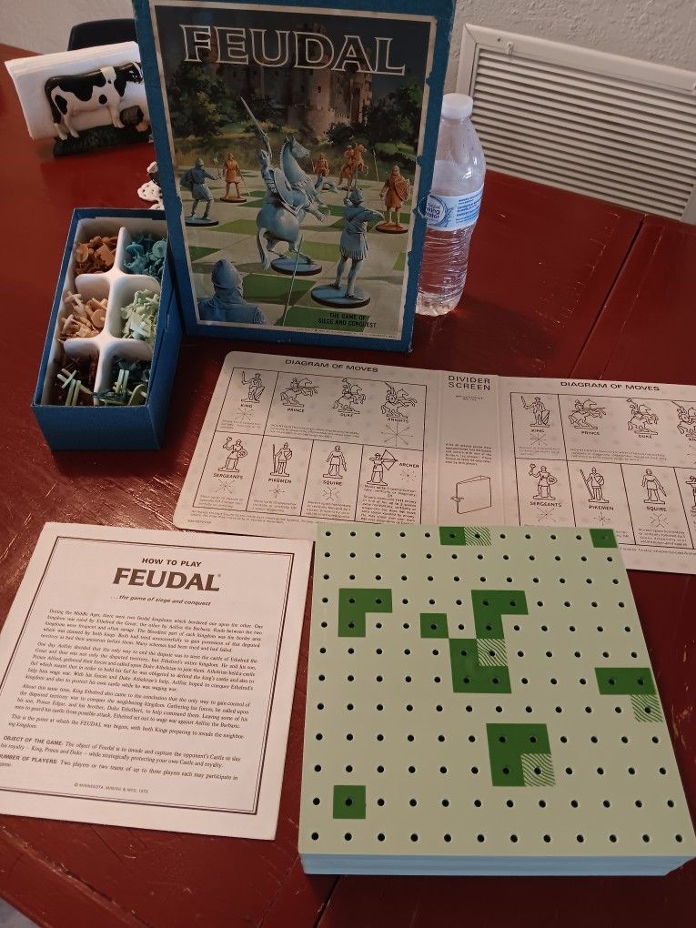 Vintage 1967 FEUDAL bookshelf board game 3M Game of Siege and Conquest Complete