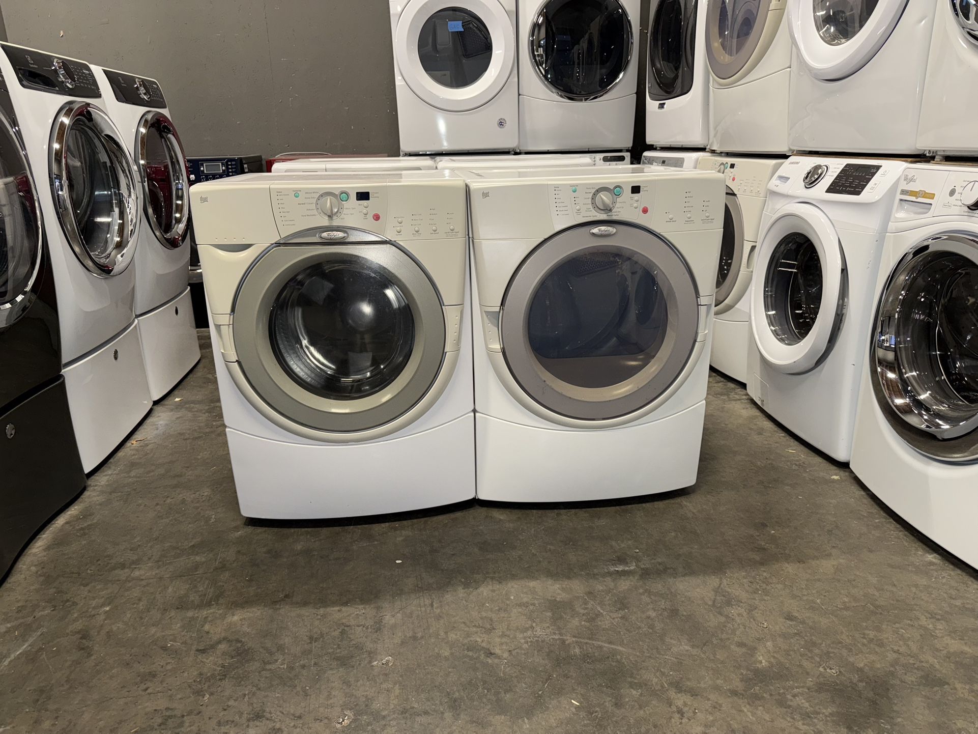 WHIRLPOOL XL CAPACITY WASHER DRYER ELECTRIC SET