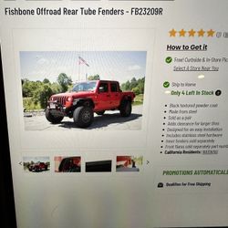 Jeep Gladiator Rear Steel Tube Fenders 