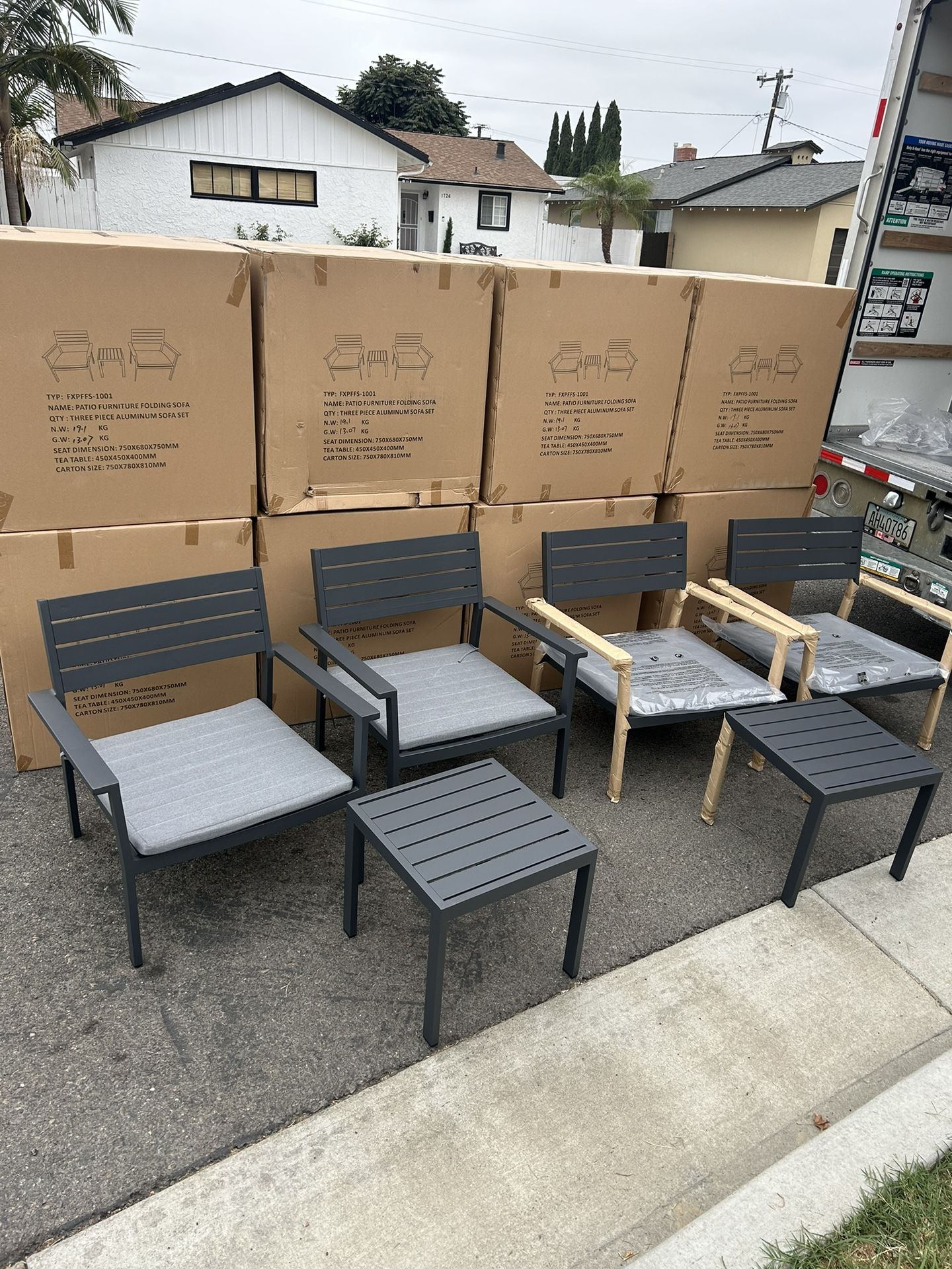 Brand New Patio Chairs And Side Table For $90