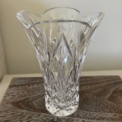 Waterford Crystal GLENFALL 6” Vase Wedge Cut Flared