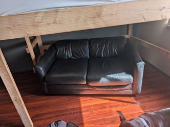 Leather loveseat