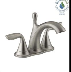 Kohler Willamette brushed nickel 4-inch centerset bathroom faucet.