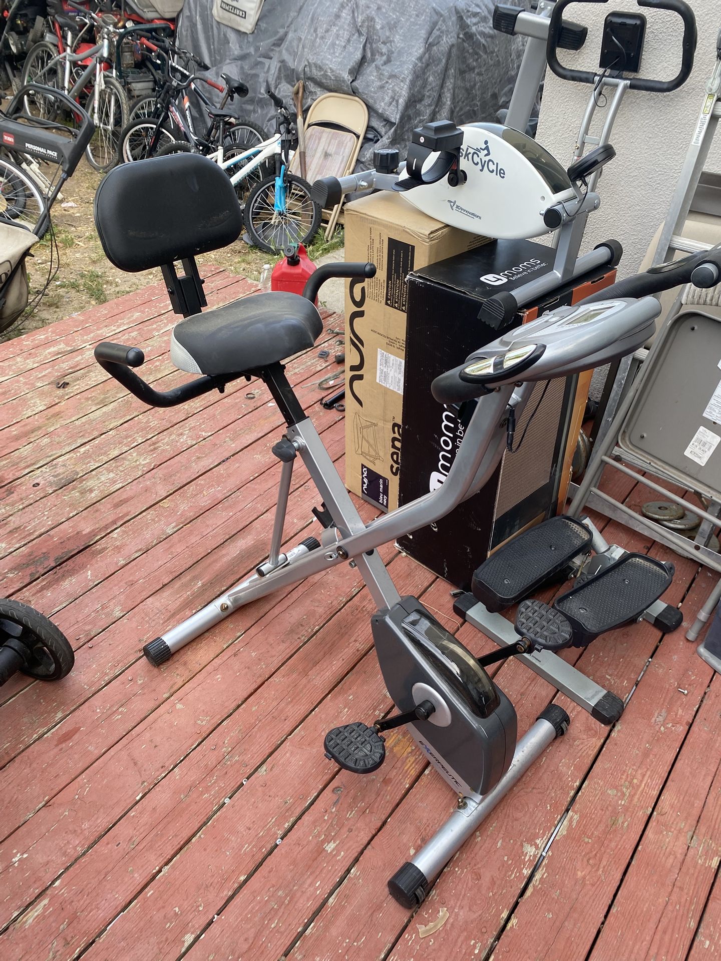 Exerpeutic Folding Exercise Bike, 8 Levels of Resistance Stationary Bike,