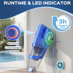 Cordless Handheld Pool Vacuum Cleaner with Telescopic Pole, 26.5 GPM Powerful Suction, Longer 1H Runtime, Portable Pool Vacuums for Above Ground/Ingro