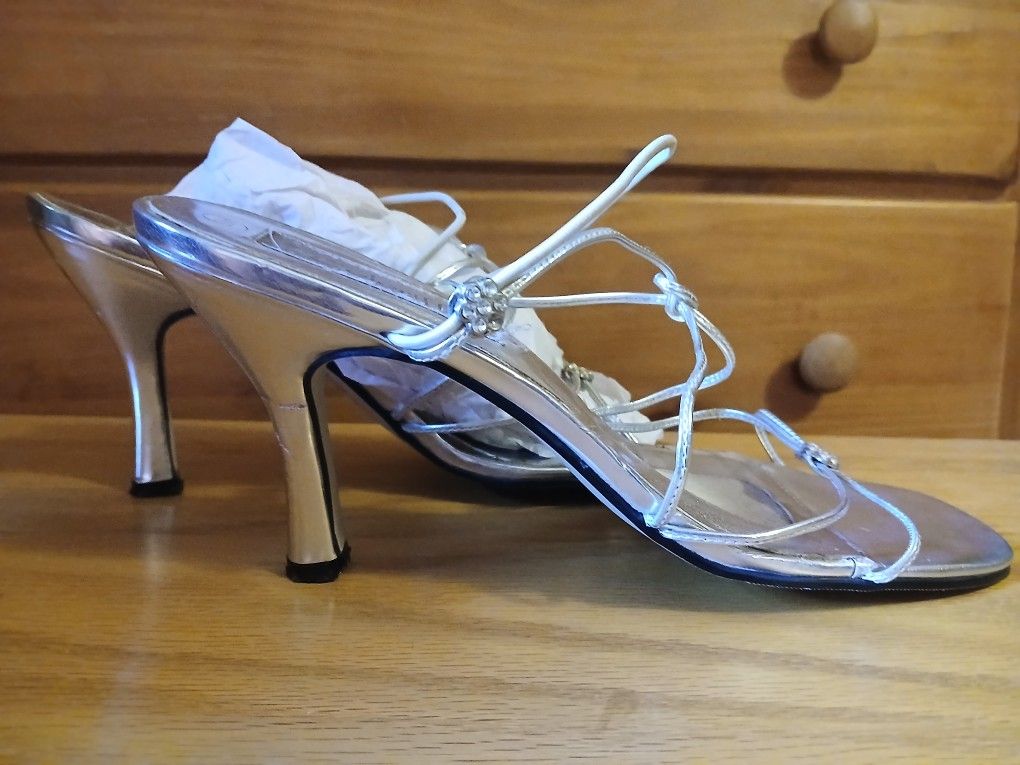 Silver Strappy High Heel