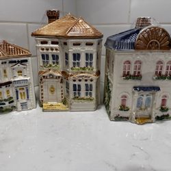 Vintage Avon Townhouse Canisters