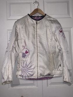Joe Rocket Womens Mesh Textile Motorcycle Jacket White & Pink Size SMALL 