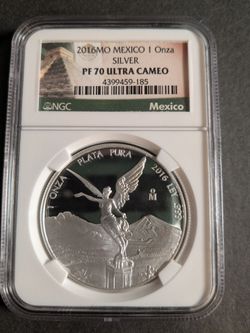 2016MO Mexico 1 Onza PF 70 Ultra Cameo Silver Coin