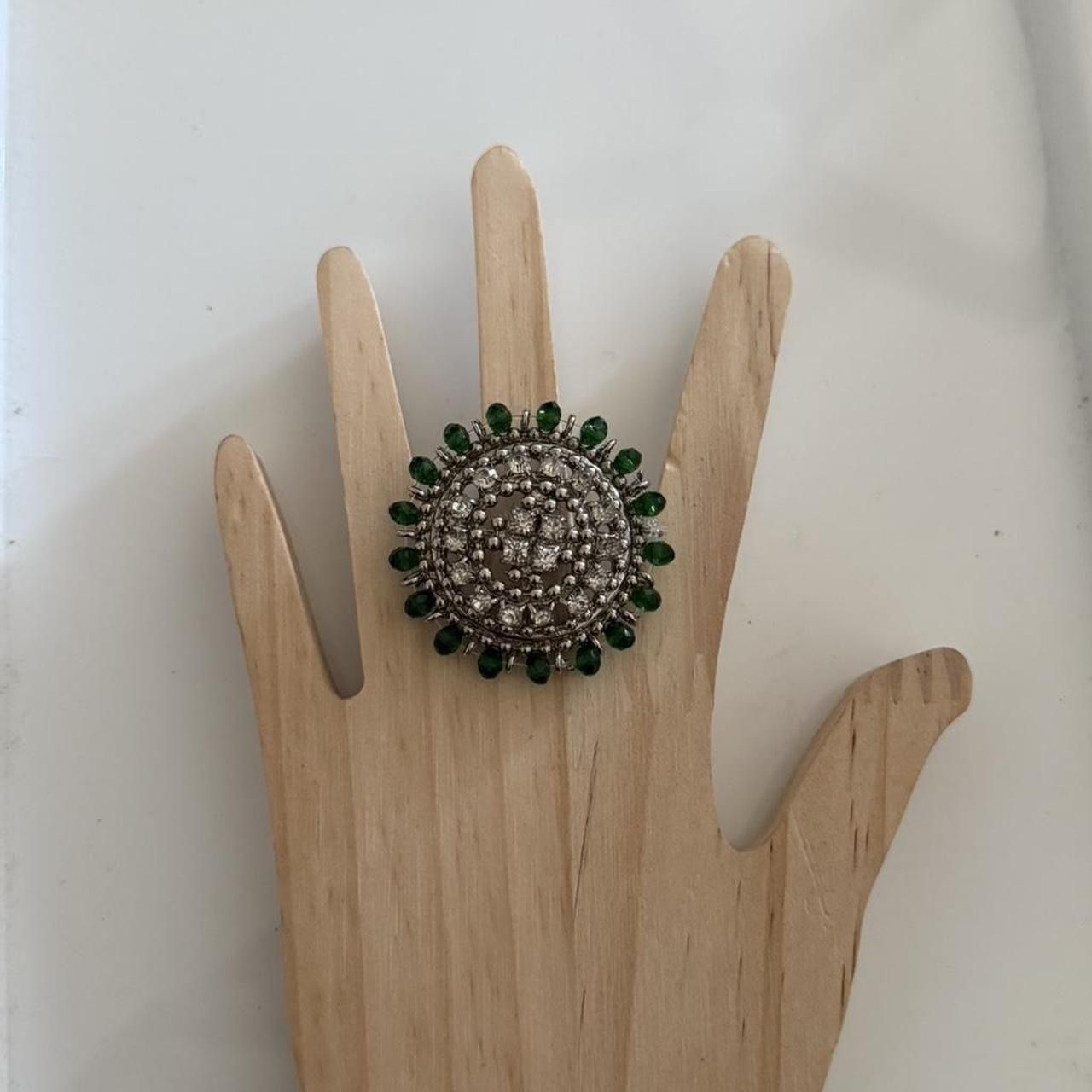 New | Pakistani Green AD Adjustable Ring