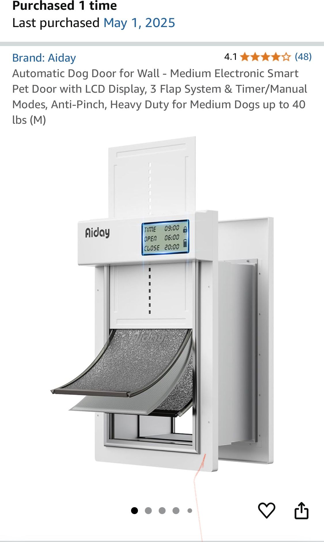 Aiday Automatic Doggy Door - Medium (NEW)