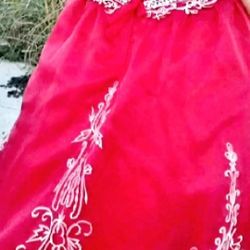Size 18, Red Prom Dress, Formal,  Corset Back
