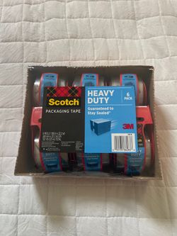 Brand New Scotch Heavy Duty Packaging Tape (6-Pack with Dispensers)