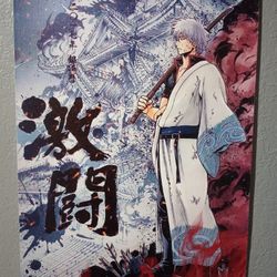 Anime Gintoki Sakata Canvas Poster Anime Manga Wall Art Anime Decor Gift Set 