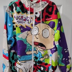 Members Only x Nickelodeon Large Rugrats Windbreaker Jacket.