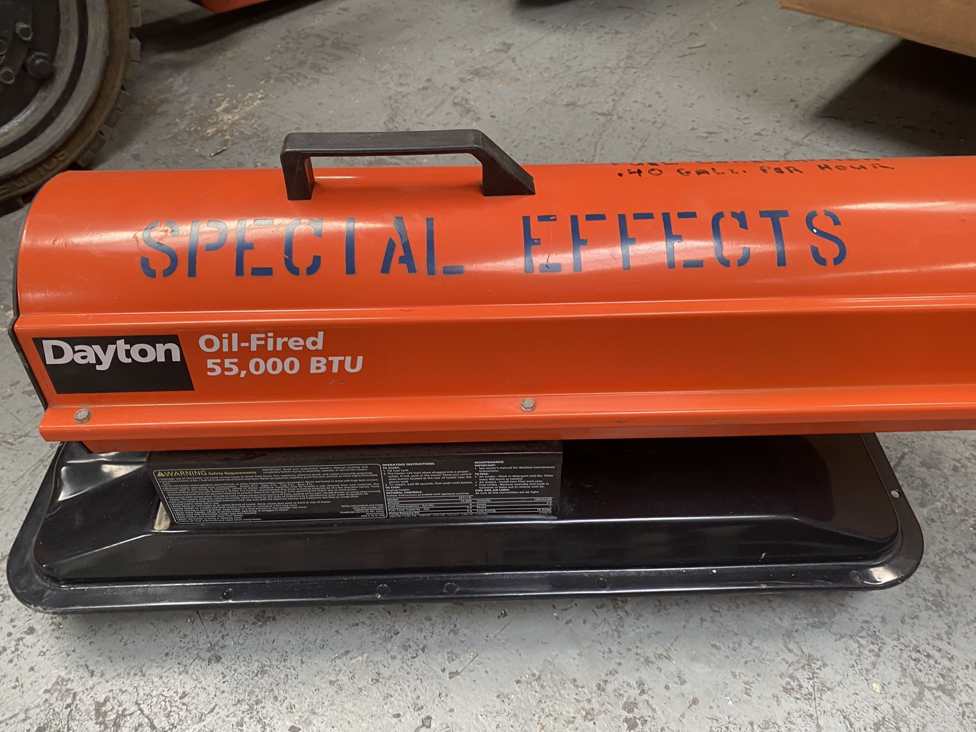 Dayton 55,000 BTU Oil Fired Heater