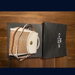 NWT Coach Coated Canvas Signature Parker Tan/Chalk/Gold 38585 Backpack