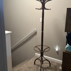 Vintage Wood Coat Rack Stand