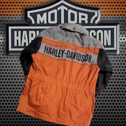 Harley Davidson Size XS Mens Hooded Reflective Rain Jacket Windbreaker Pockets