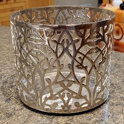 Bath & Body Works Silver Leaves & Branches 3-Wick Candle Holder