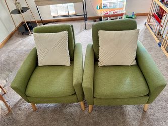 Set of two green chairs