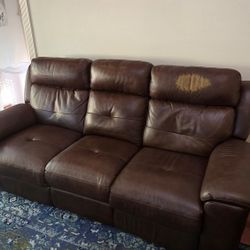 Reclining Leather Sofa