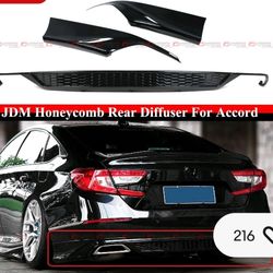  2018-22 HONDA ACCORD YOFER V1 BLACK REAR BUMPER DIFFUSER + CORNER APRON SPAT