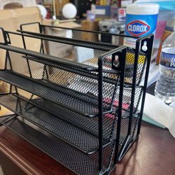 Spice Rack Organizer,Storage Shelf,4 Tier Seasoning Organizer,Countertop Spice Storage Holder for Bathroom Shower,pantry Door, black, New