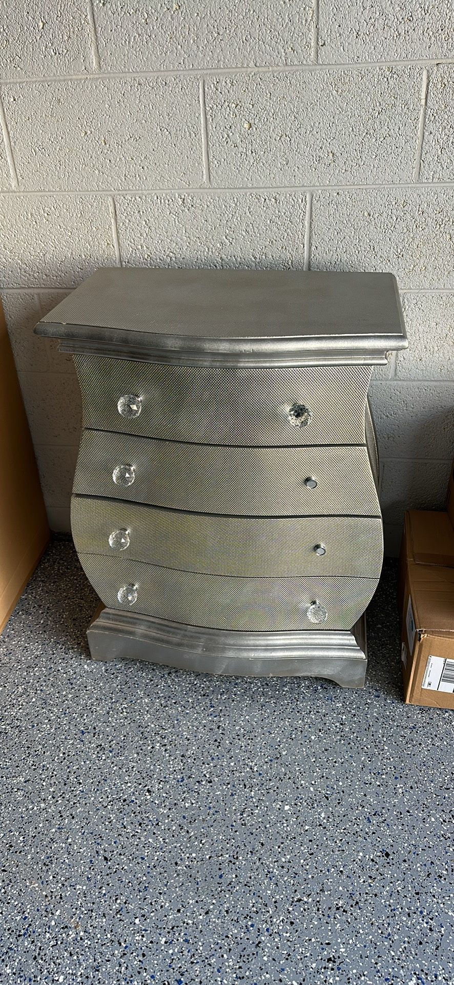 Gorgeous Champagne Snake Silver Bombe Chest