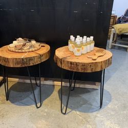 Wood end tables