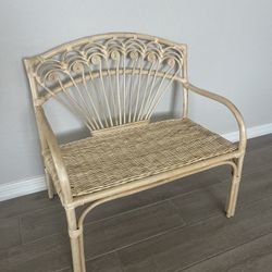 Kids Rattan Bench and Matching Rattan Chair