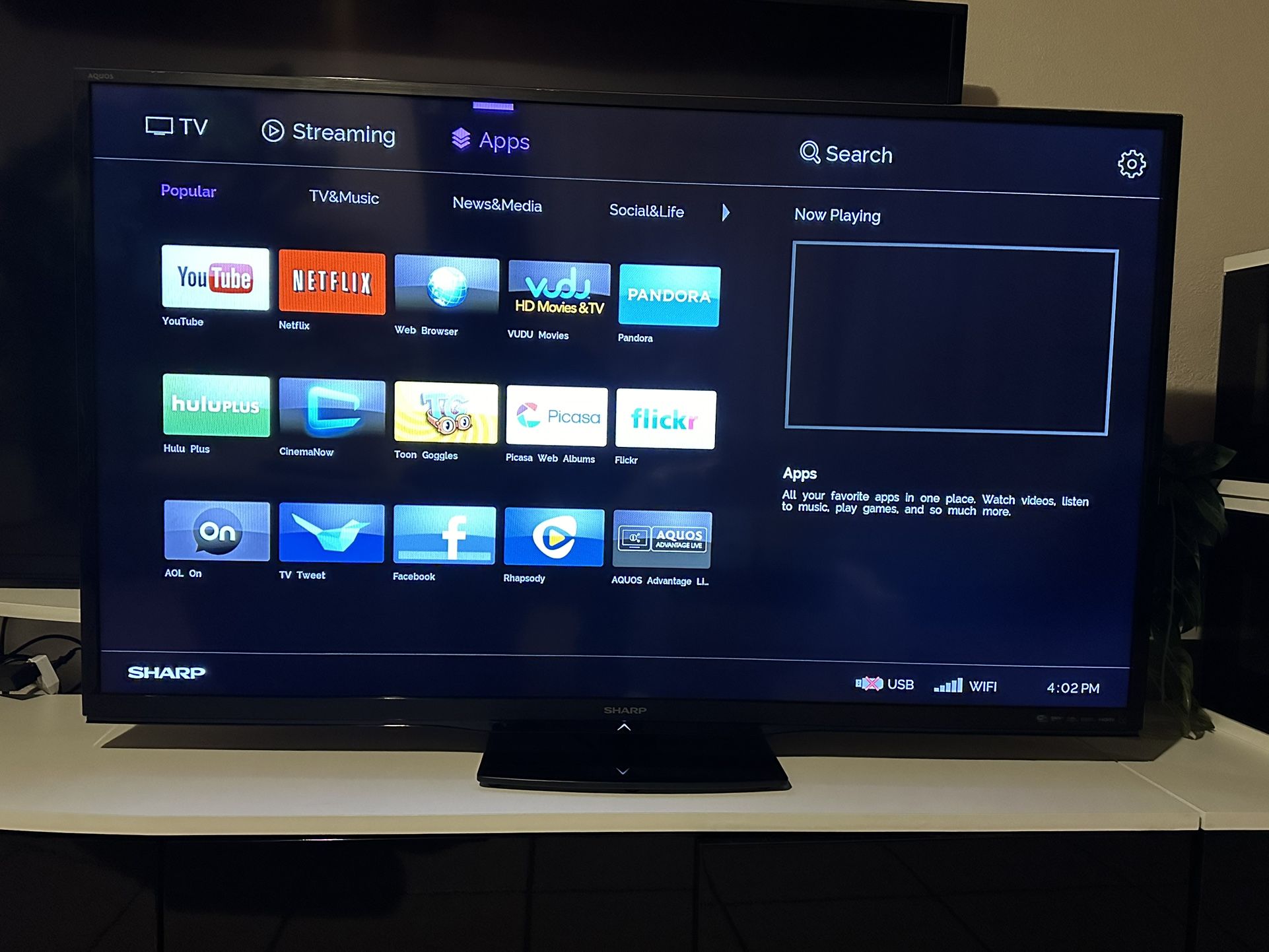 60 Inch Sharp Smart Tv With Remote And Base