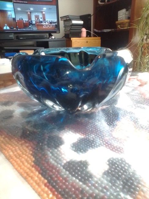 Blue Thick Vintage Blown glass