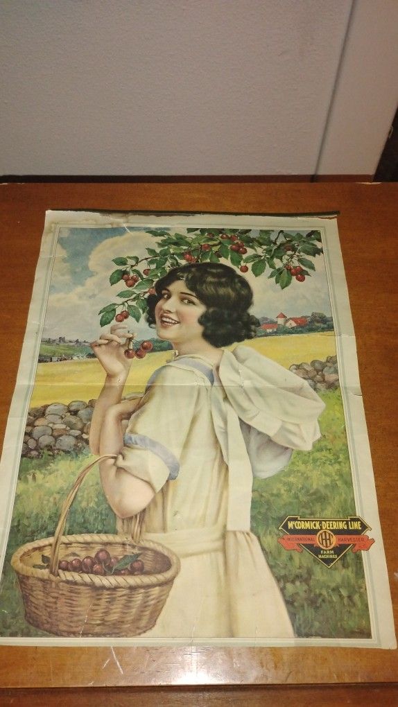 Vintage 1920s International Harvester McCormick Deering Calendar Poster