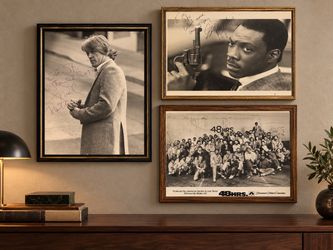 Lot of 3 Vintage Vintage 48 Hrs. Framed Photo Set – Eddie Murphy & Nick Nolte 2 Signed